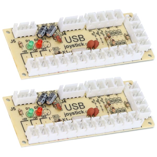 USB-koder uten forsinkelse, arkadespillkontroller kompatibel med PC MAME Raspberry Pi Retro dobbel joystick-knapp