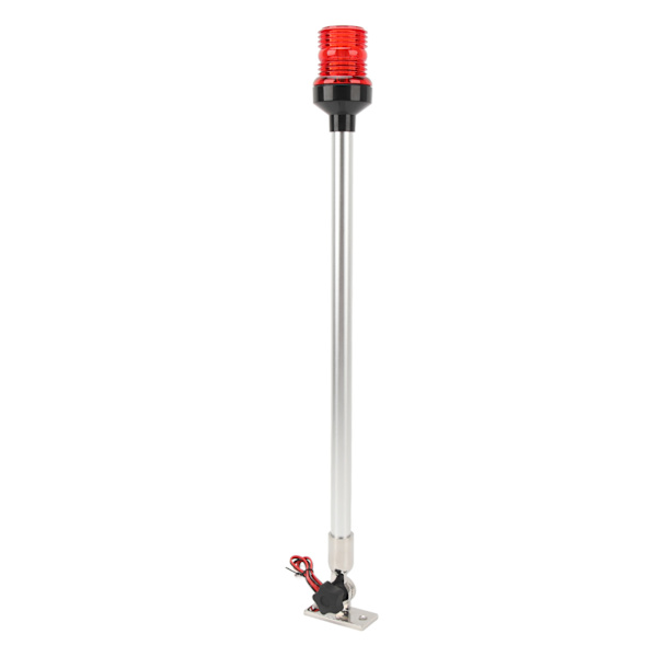 22 tommers båt akterlys LED vanntett 360 graders signallampe for fiskebåter, yachter, skip DC 12 til 24V rød