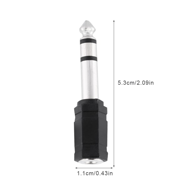 2 stk 6,5 mm hann til 3,5 mm hunn lydadapterkontaktkonverter F-36