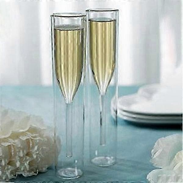 Dobbeltveggede champagnefløyter munnblåst gjenbrukbart glass best