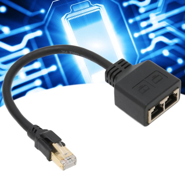 TIMH RJ45 Ethernet Adapter Kabelforlænger 1 til 2 Port Excellent Connection Transmission Splitter Adapter til hjemmekontor