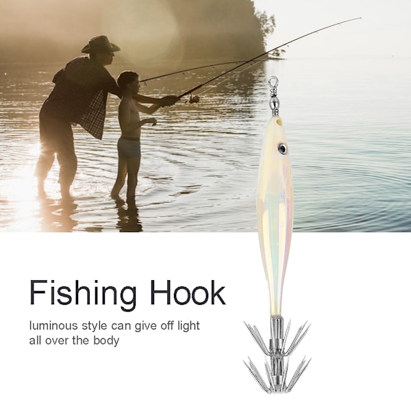 Högkvalitativ bläckfiskfiskekrokbetedelar Fisketillbehör (Gul)