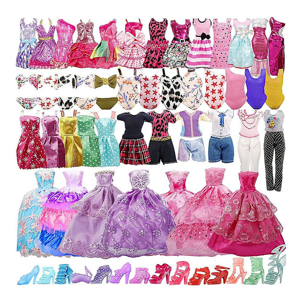 35-Piece Doll Clothes and Accessories Set Mini Fairy Doll Dress Up Party Dress Collection