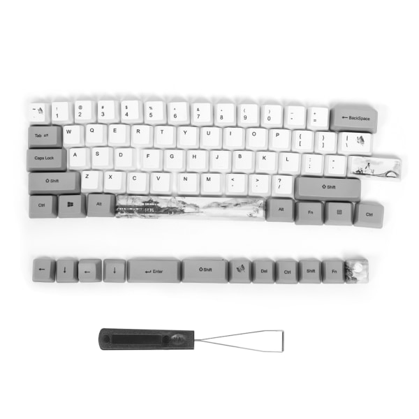 TIMH 73PCs Sublimation Keycaps PBT Mekanisk tastatur tilbehør PC-dele med sødt mønster (6064 Motiv d'encre)