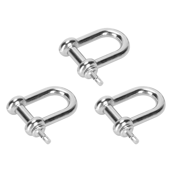 3 stk U-formet spenne sinklegering D-ring lås bue spenne for paracord armbånd flatt hode