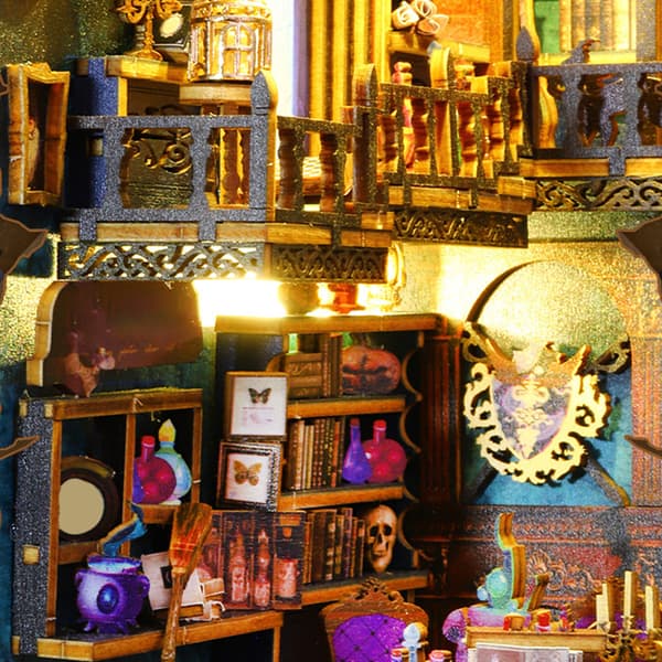 DIY Magics Bazaar bogkrog-sæt med nem montering Dekorative miniaturer Kompatibel med stuen A