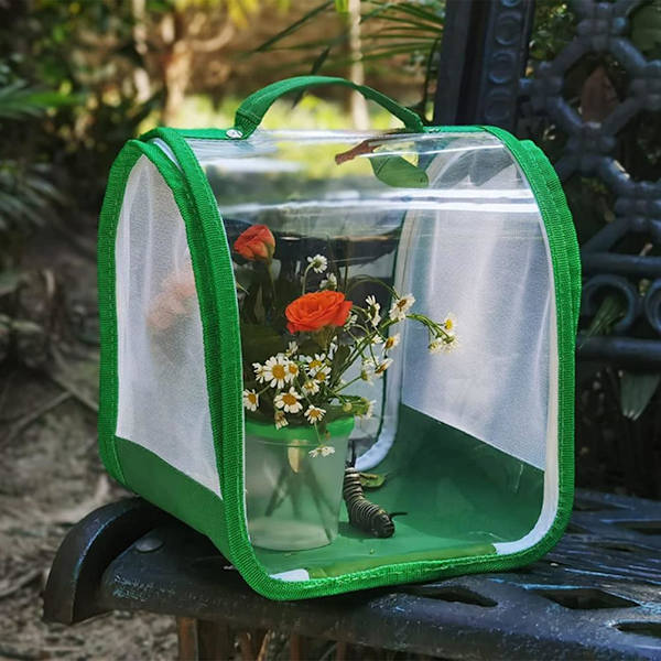 Insekt- og sommerfuglhabitatbur Caterpillarskab Kollapsibelt terrarium Netinsektbur