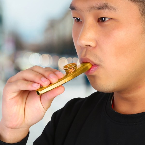 Holdbar Kazoo Fløyte Munnmusikk Instrument Tilbehør (Gull)