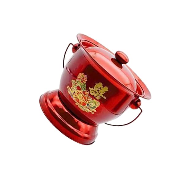 Bärbar potta, robust spottkopp med lock Kompatibel med sovrum, kvinna, man, silver Red