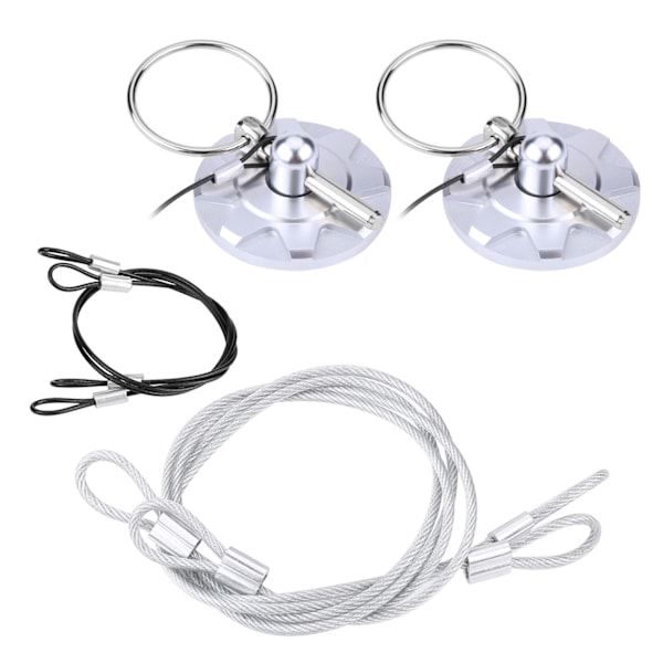 2 stk. Universal CNC Billet Aluminium Racing Hætte Stift Lås Udseende Kit Sølv