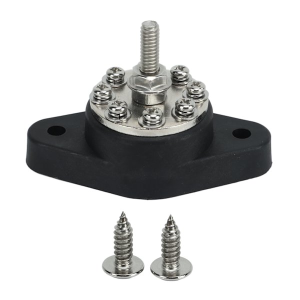 1/4in Svart M6 Enkel Bolt Strømfordelingsterminal 12V 48V Batterikoblingspost Samleskinneblokk Bolt for biler Bobiler Skip Lastebiler