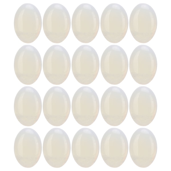 BEMS 20pcs Opal Flatback Cabochon Stone Smooth Surface Beautiful Oval Stones for Jewelry Making