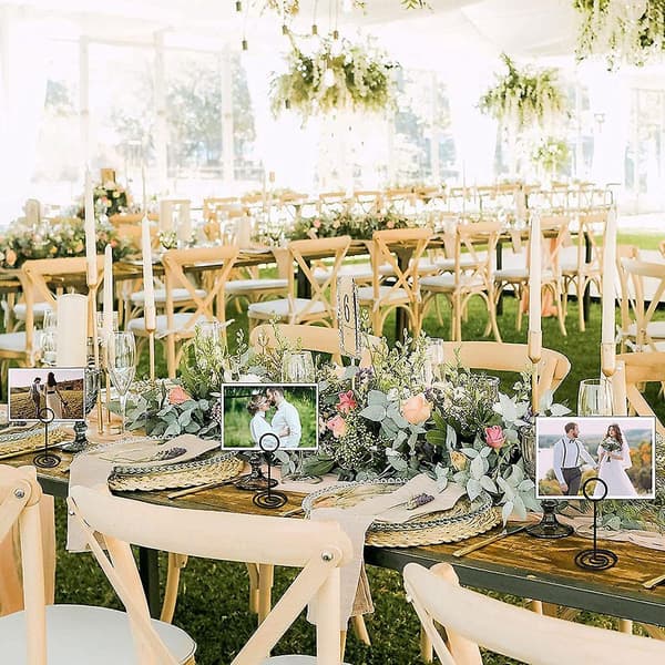 【BEMS】24-pack Table Number Holders, Wedding Table Name Card Holders, Picture Memo Note Photo Stand - Black