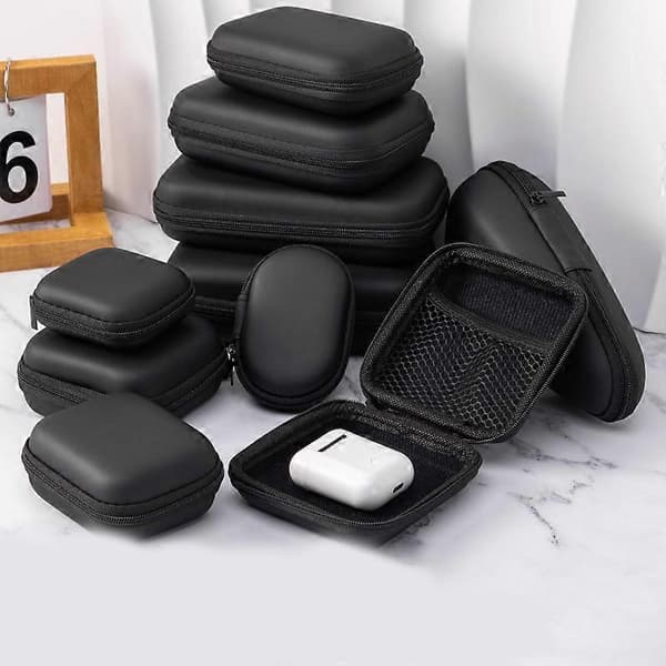 Bærbar Mini 3C Hård Skal Digital Gadget Opbevaringstaske Kunstlæder Høretelefonoplader Etui Datakabel U Disk Organizer 7x7x3