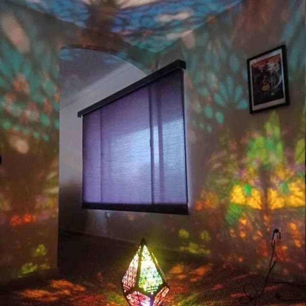 Bøhmisk Mosaik Stjernehimmel Gulv Projektionslampe Bordlampe Sengelampe