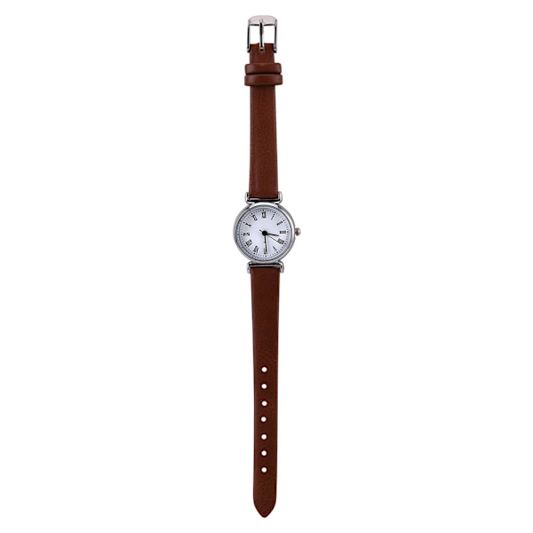 Elegant Lille Simpel Mode Kvinder Ur Retro Læder Mini Armbåndsur (Kaffe)