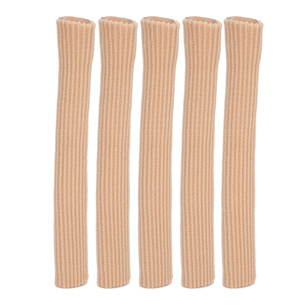 5 st Finger Toe Tube Tåhylsa Separator Pedikyr Hårdhud PU Gel Elastisk Tyg Tåskydd TubeS (15 x 2cm / 5.9 x 0.8in)