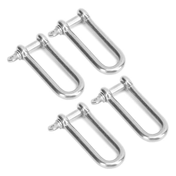 4 stk. Rustfrit Stål Forlænget U-Formet Shackle U-Sling Skruer Wire Rope Løftebeslag 5mm / 0,2 tommer