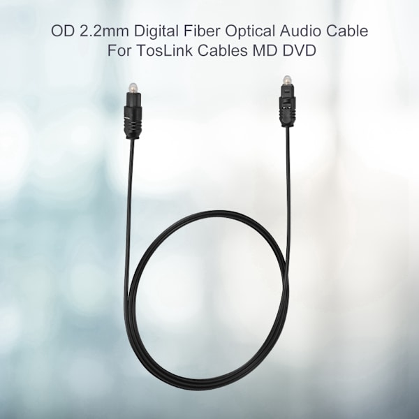 Ny OD2.2mm Digital Fiberoptisk Lydkabel til TosLink Kabler MD DVD 3.0m