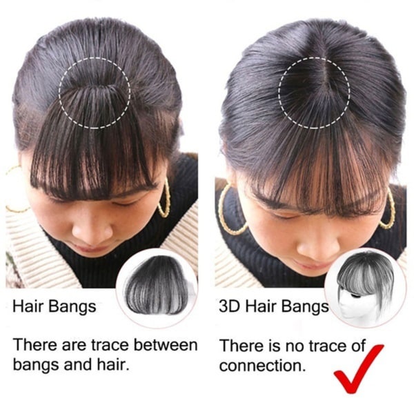 3D Air Bangs Hair Topper Extension Osynlig Seamless Tunn Neat Air Bangs++/