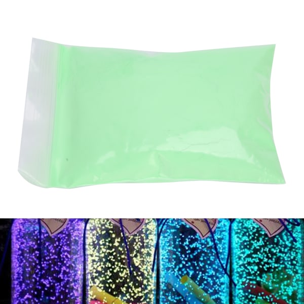 TIMH Nail Art självlysande pulver DIY Hög ljusstyrka självlysande färg Pigmentdekoration 100g Grön