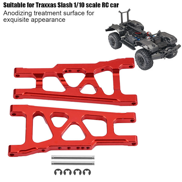Universal Foraksel- og Bakaksel-Opphengsarm i Aluminium for Traxxas Slash 1/10 RC Bil (Rød)