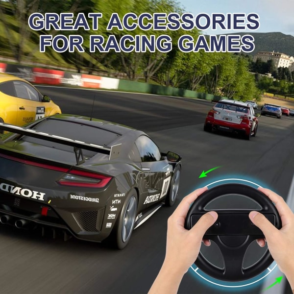 2-pack svart Wheel Steering WII Controller Design Stand Mario Kart Racing Game Rattstativ för Game Controller