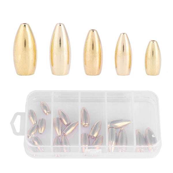 Hållbara Kopparfiske Bly Sänken Lätt Fiske Sänke Kit Set med Låda