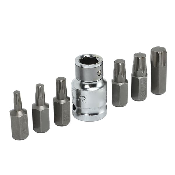 【BEMS】7 ST skruenøgle YT‑0410 Stål Drive Sockets Nøglebitsæt 12,7 mm 9,5 mm drive bitsholder