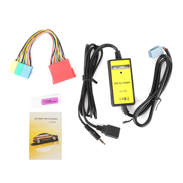 8-stifts CD-växlaradapter 20Hz‑20KHz MP3 USB Audio Car AUX Interface Passar för Seat