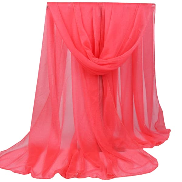 Kvinner Chiffon Stor Skjerf Sommer Strand Sjal Hode Hals Beskyttelse Wraps Skjerf Vannmelonrød termelon red 165*85cm