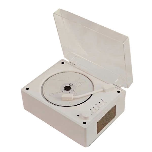 Retro CD Player Rechargeable Supports CD BT USB 3.5mm AUX Portable CD Player Bluetooth-compatible 5.0 Wood Grain White