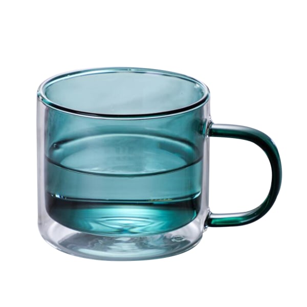 Färgglad Isolerad Glasmugg med Handtag - Dubbelväggig Kaffekopp