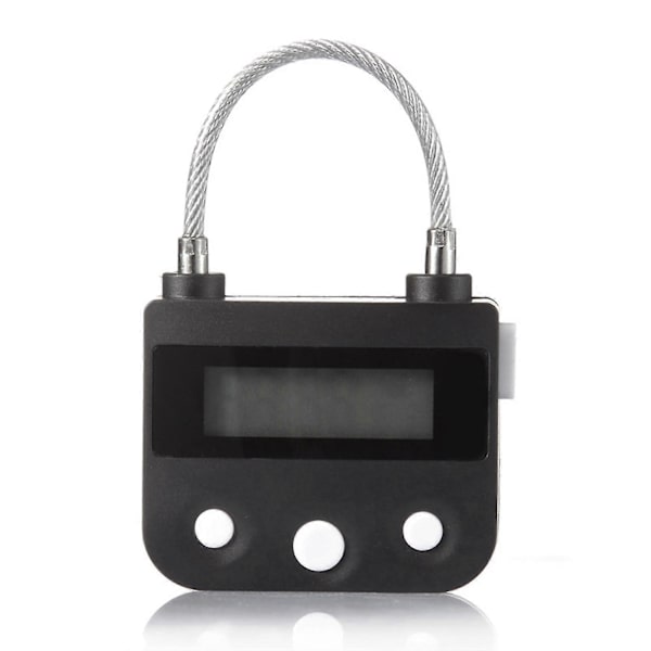 2x Electronic Timer Lock with Time Lock, Countdown Lock with USB Charging, 130kg Pull Force, Waterproof Compatible with Outdoor Use, 46x40x20mm, Black