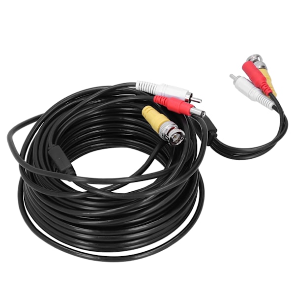 Bærbar CCTV-kabel 3-i-1 Video Audio Strømkabel BNC+RCA+DC Stik til DVR Overvågningssystem (15m 49,2ft)