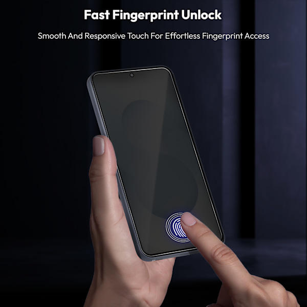 【BEMS】2-Pack Compatible with Samsung S25 FE Privacy Screen Protector & 2-Pack Lens Protector - Tempered Glass | [Automatic Installation] - Bubble-Free