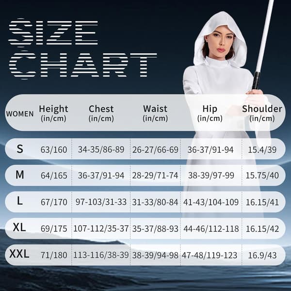 【BEMS】Prinsesse Leia-kostume, hvid lang nederdel voksenkostume M