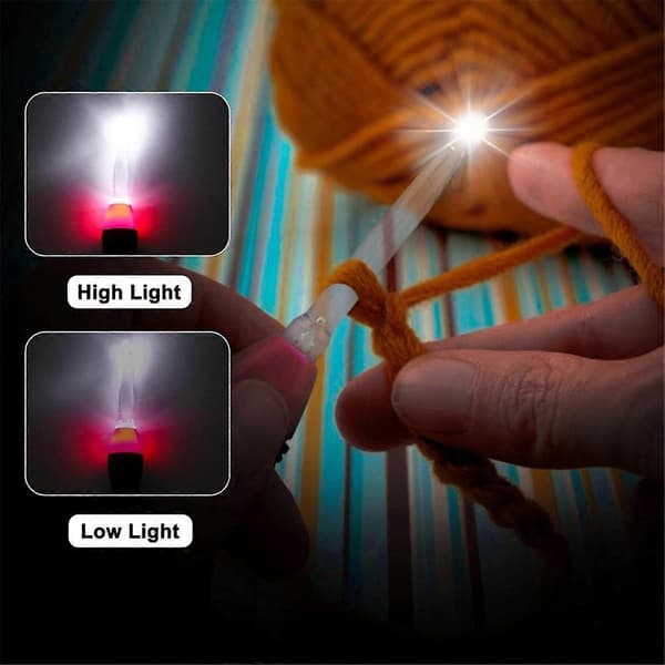【BEMS】11-in-1 LED Crochet Hook Set, 9-in-1 USB Rechargeable Crochet Hooks with Light Hand-Woven Sewing Tools