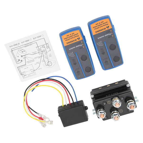 Trådlös Vinsch Fjärrkontroll Kit 500A Vinsch Solenoid Reläkontakt för 8000lbs till 12000lbs ATV UTV Vinsch DC 12V