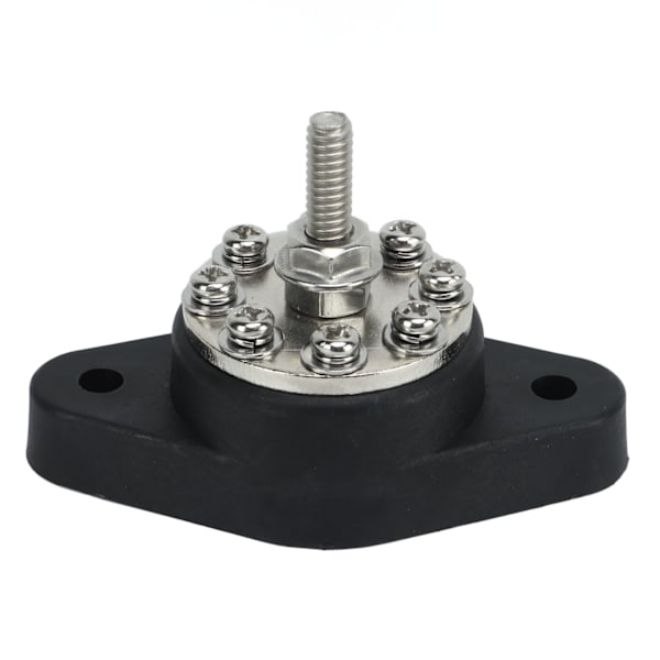1/4in Svart M6 Enkel Bolt Strømfordelingsterminal 12V 48V Batterikoblingspost Samleskinneblokk Bolt for biler Bobiler Skip Lastebiler