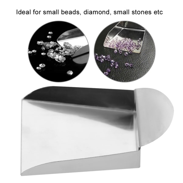 Smykkeskovl til perler Ædelstene Diamantperler Scoop Stålværktøj med pladehåndtag/
