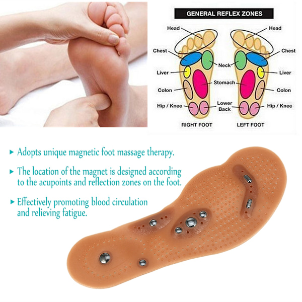 Magnetisk Terapi Sundhedspleje Fodmassage Indlægssåler Sko Komfort Puder (41-45(CN))