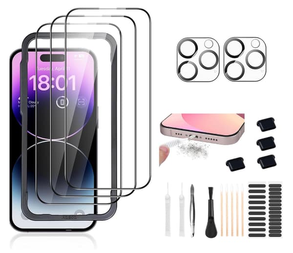 【BEMS】6-Pack Compatible with iPhone SE Tempered Glass Screen Protector Lens Protector Cleaning Kit Transparent Transparent Kompatibel med iPhone SE 2022