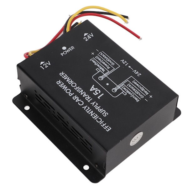 24V till 12V Buck Regulator 15A bilströmförsörjningsomvandlare 180W spänningsreducerare för lastbilar