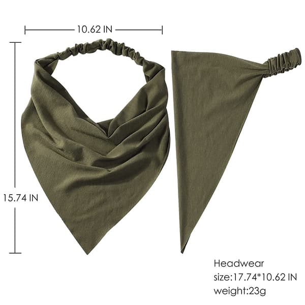 Dame skjerf pannebånd elastisk stor Boho trekant bandana hodeplagg med klips sklisikkert ensfarget hårbånd[BEMS]