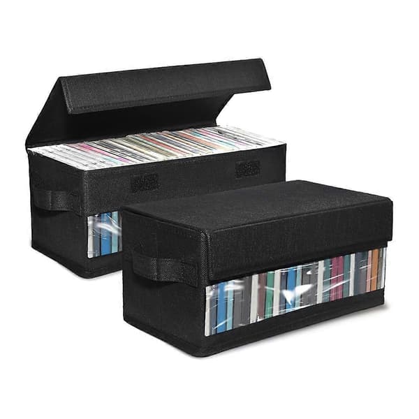 2-pak CD-oppbevaringsbokser, CD-etui-oppbevaring, beholderholder