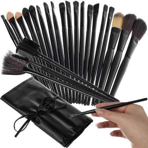 Professionelle makeupbørster | Makeupbørstesæt med 24 dele sorte [BEMS] black