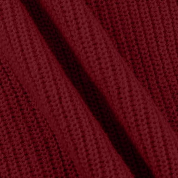 BE-Womens genserkjole Turtleneck Cable Knit Plus Size Party Sexy Minikjole Wine red XXXL