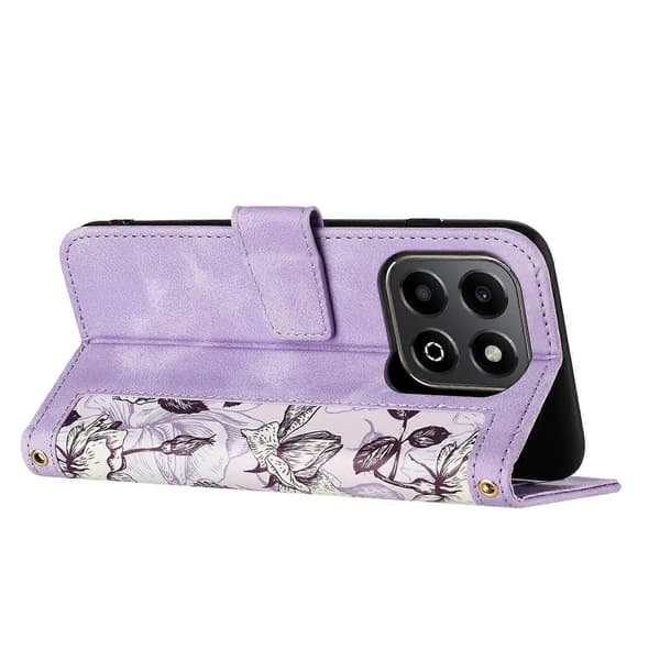 Blommigt Läderfodral med Snodd Perfe For Honor 200 Smart
