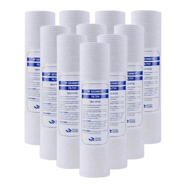 10 stk. universelle vandfiltre, PP bomuldsfilter sedimentvandfilter, polypropylenmateriale